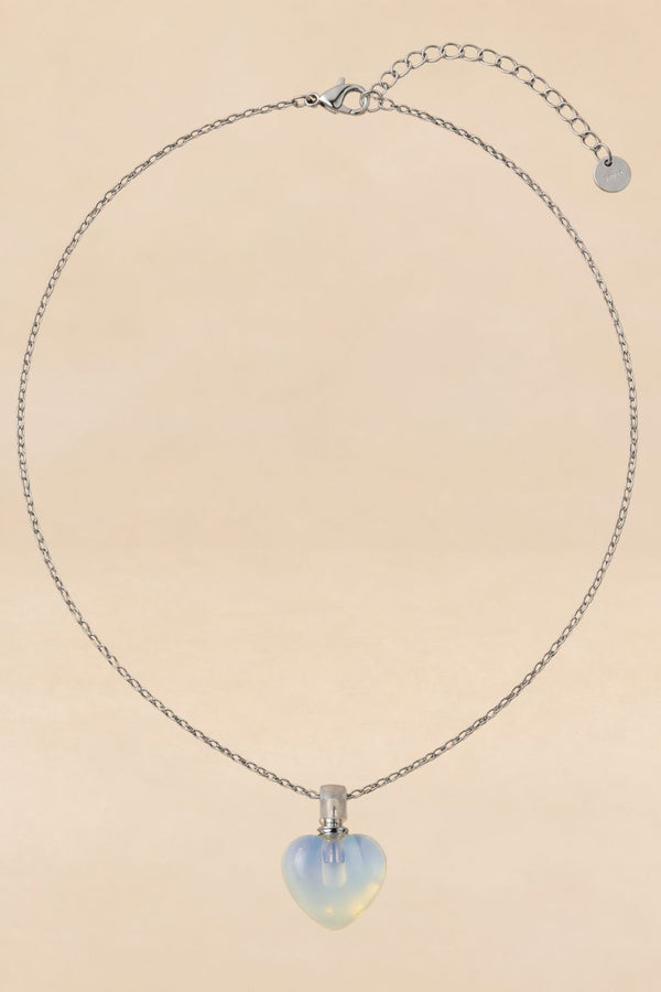 Opaline Heart Necklace Silver