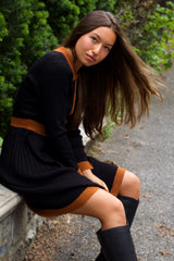 Clarissa Knit Dress with Contrast Trim