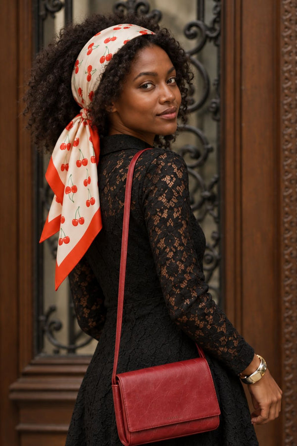 Foulard Carré Imprimé Cerises