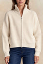 Maelys Ribbed Zip-Up Mock Neck Cardigan