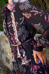 Etna Black Boho Shirt Dress
