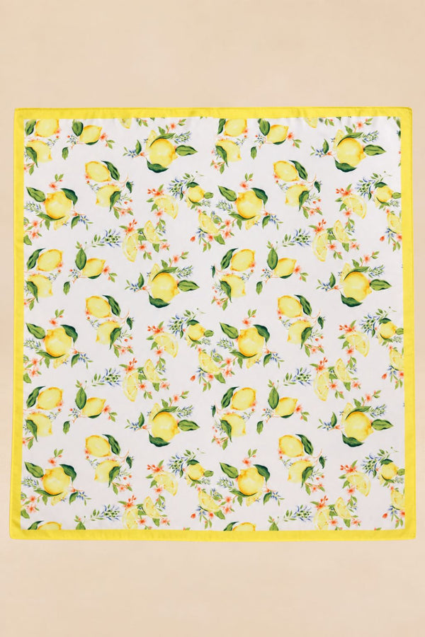 Foulard Carré Imprimé Citrons