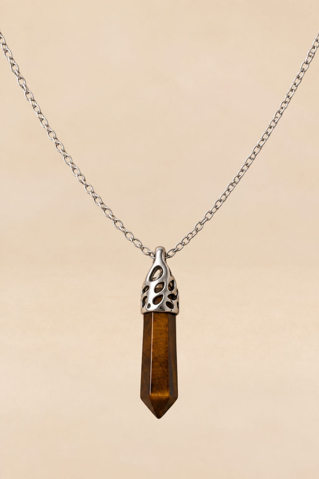 Natural Turquoise Crystal Necklace silver