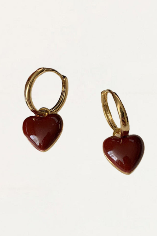 Eleonore Earrings Retro Love Heart Hoop