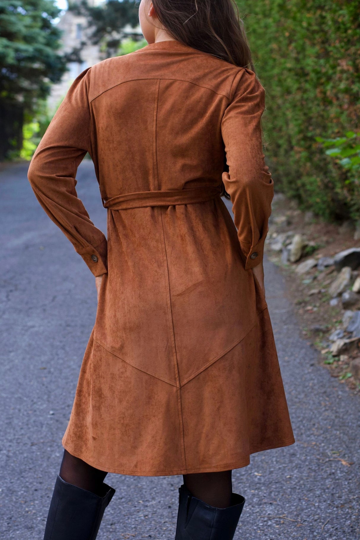 Anastasia Faux Suede Shirt Dress