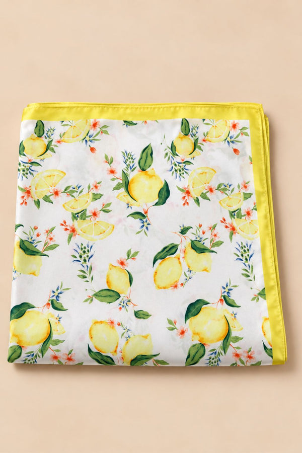 Foulard Carré Imprimé Citrons