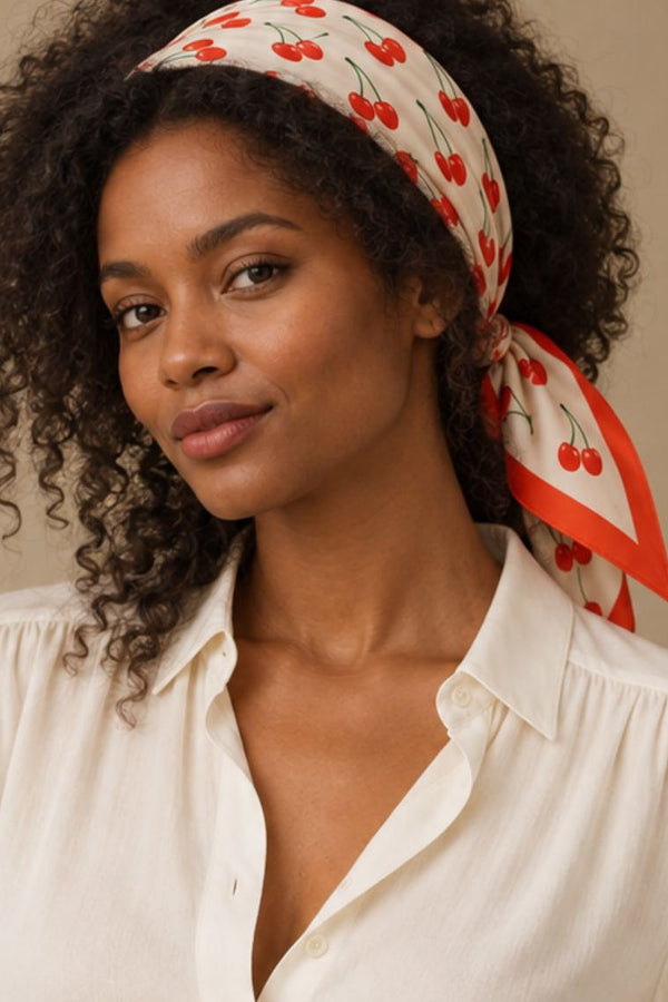 Foulard Carré Imprimé Cerises