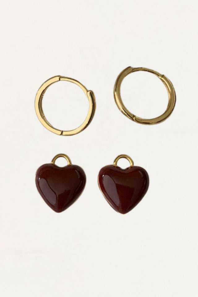 Eleonore Earrings Retro Love Heart Hoop
