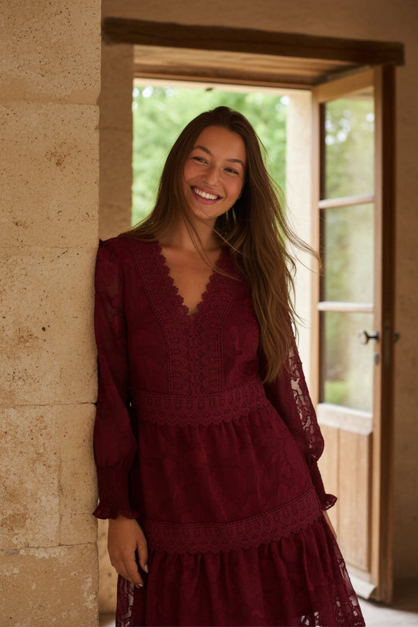Robe bohème en dentelle Edith