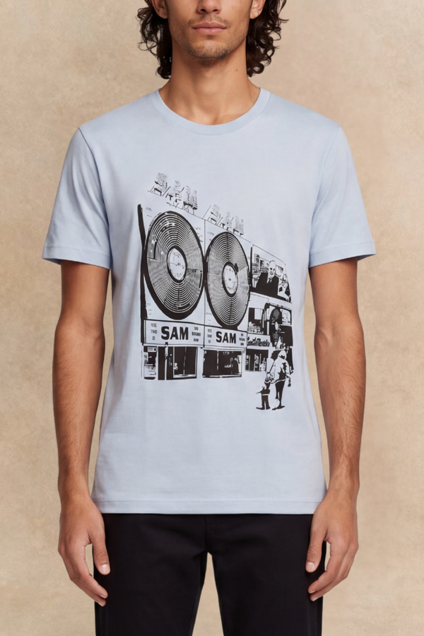 Sam Le Recordman T-Shirt Homme Gris