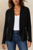 Adèle Black open Cardigan Zipper Pockets