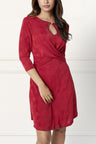 Adriana Dress Waist Twist Keyhole Neckline Red