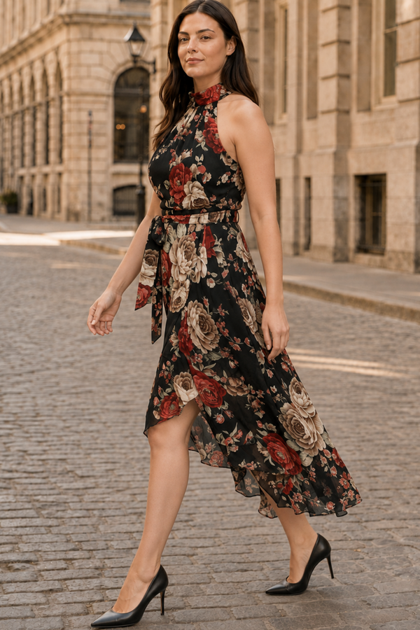 Alexandra Floral Halter Dress