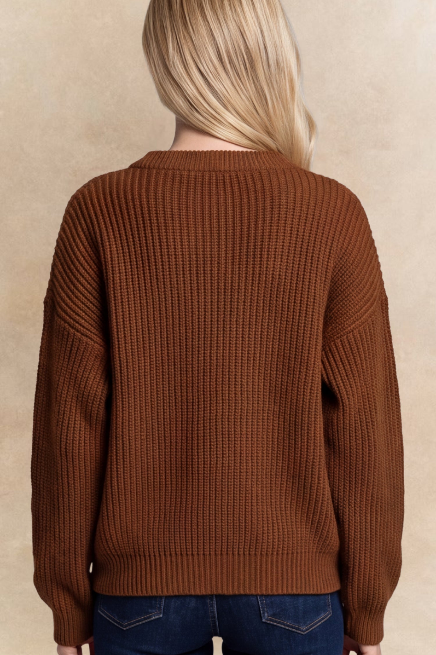 Ambre Full Size V-Neck Button-Up Knit Cardigan Plus Size