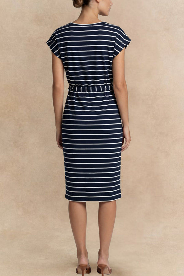 Annalise Striped Knit Midi Dress