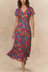 Arianna Robe Maxi Florale Manches Volantes Taille Froncée