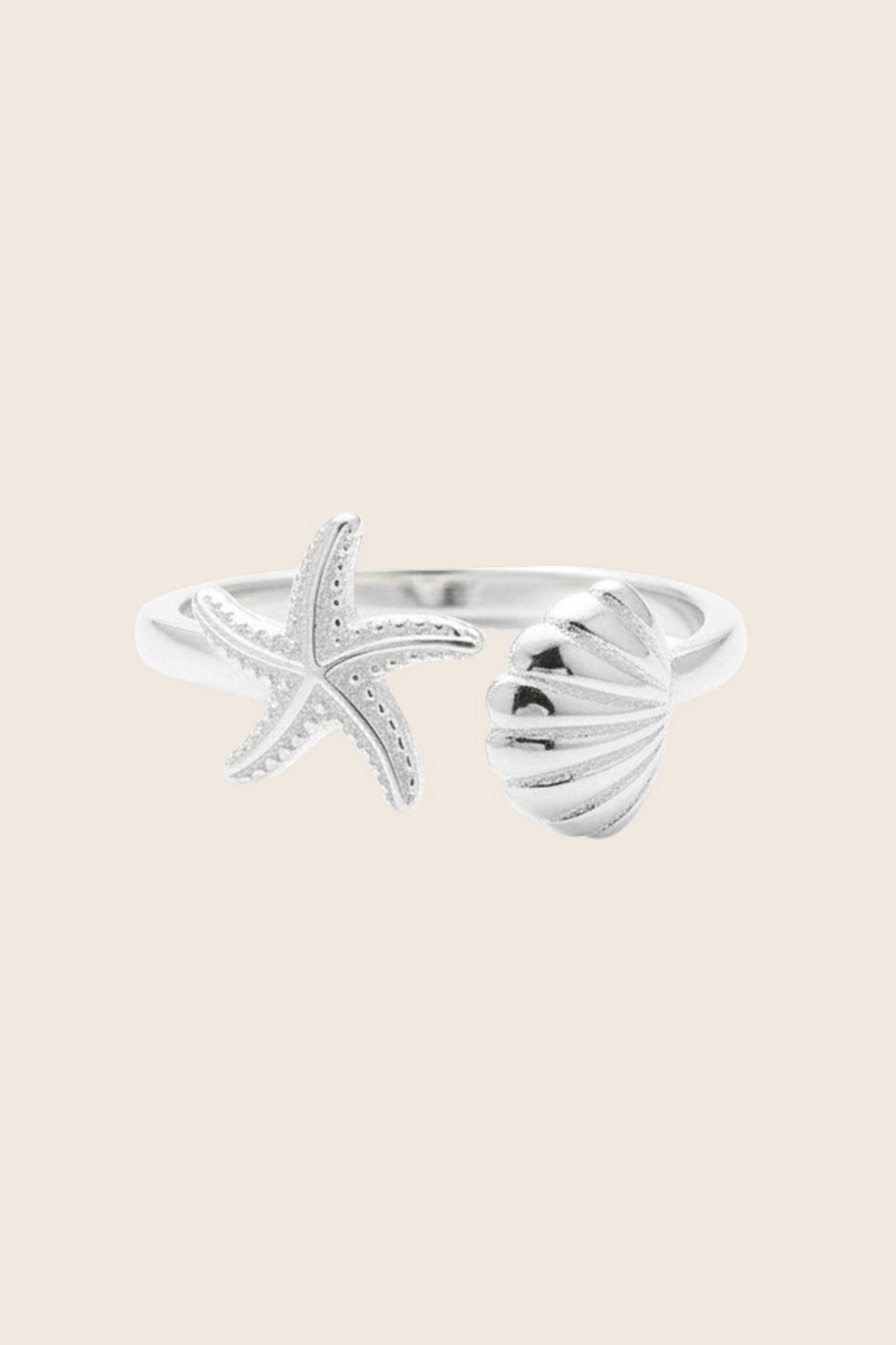 Ariel Starfish & Seashell Open Ring