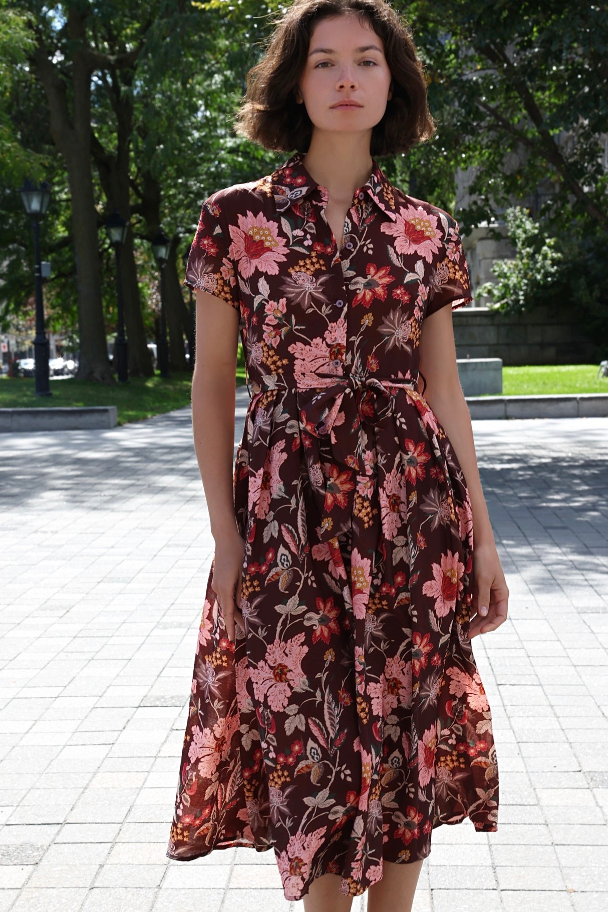 Robe chemise midi Augustine à imprimé floral