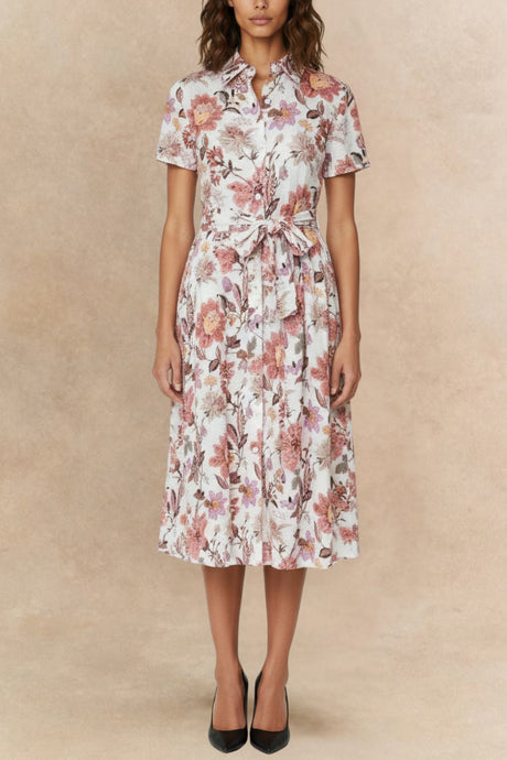 PRE-SALE | Augustine Midi Shirt Dress Floral Print