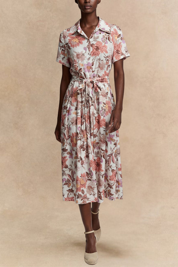 Augustine Midi Shirt Dress Floral Print