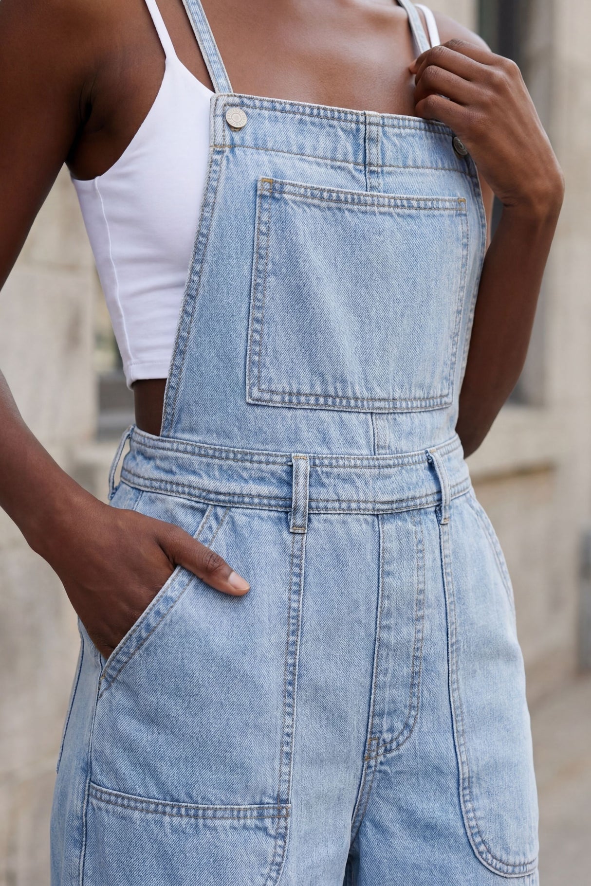 Aurelia Fit Wide Leg Denim Overalls