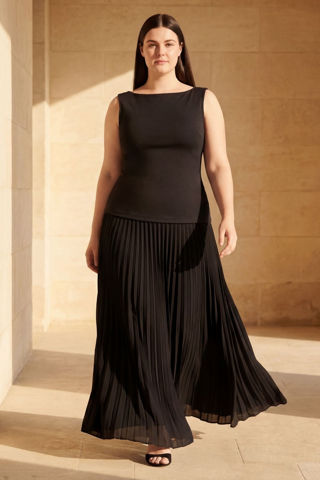 Auriane Set Jupe Longue Plissée Top
