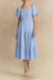 Aurora Robe Midi Manches Courtes Dentelle