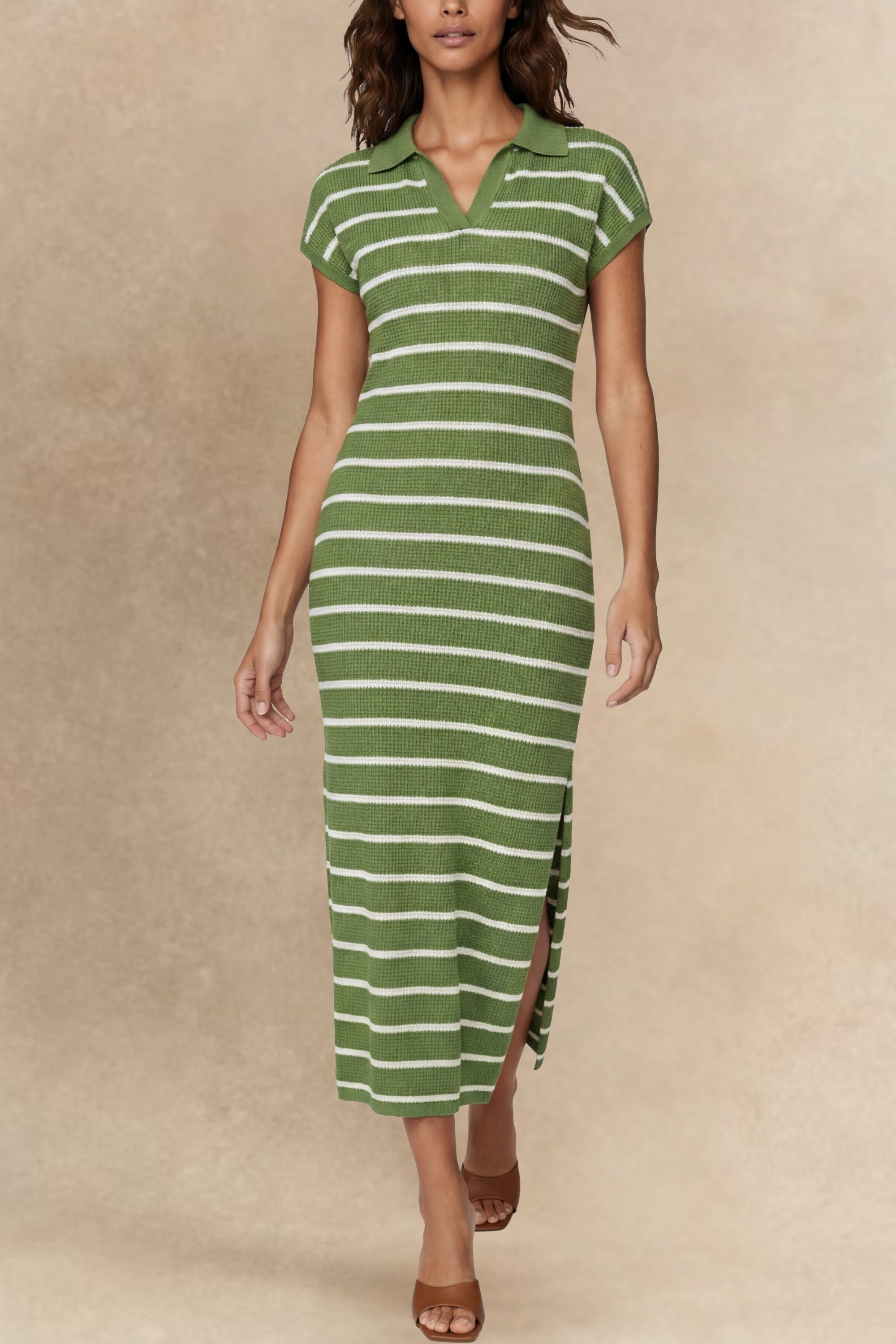 avery striped midi dress East Avery Mix Stripe Midi Dress Multi
