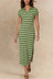 Avery Robe Midi Fendue Maille Rayée