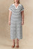 Avery Robe Midi Fendue Maille Rayée