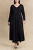 Becky Robe Midi Col V Manches Longues Poches