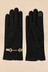 Gants D’hiver Noirs Détail Chaîne