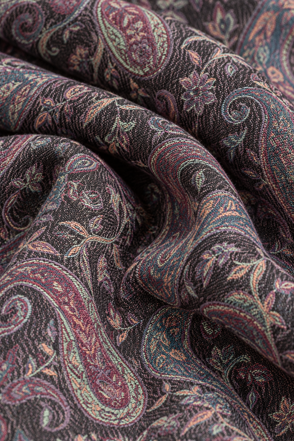 Foulard Pashmina Jacquard Motifs Noir