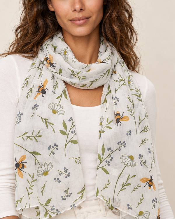 Scarf Bees & Flowers