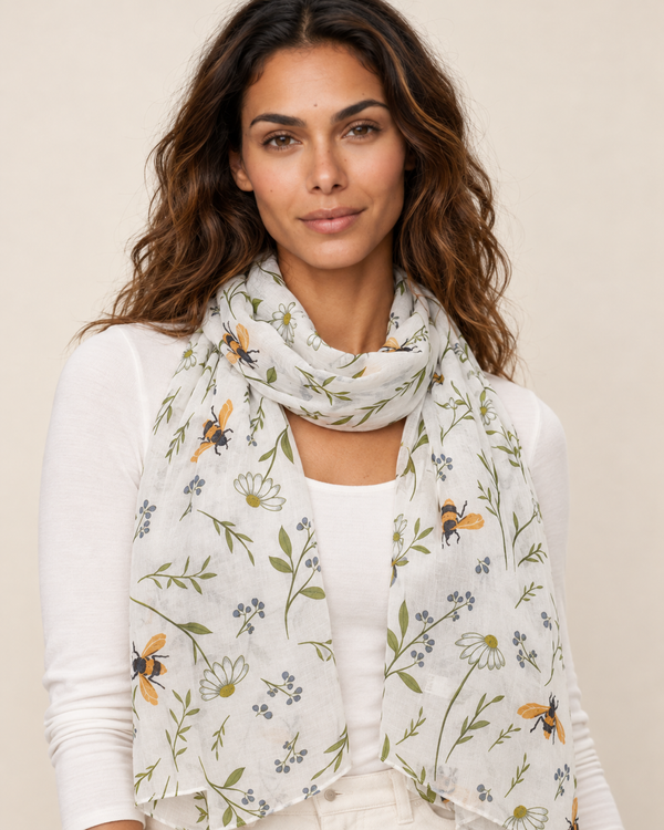 Scarf Bees & Flowers