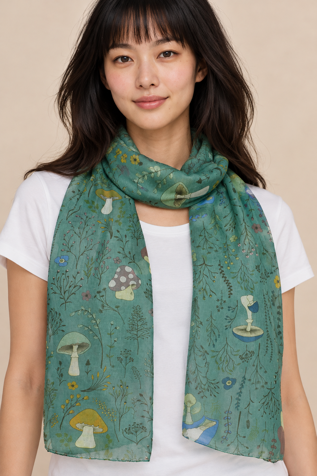 Scarf Mushrooms Sage Green
