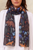 Scarf Forest Animals Print Black