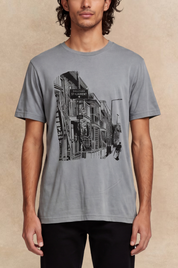 Boulevard Saint-Laurent T-Shirt Homme Gris