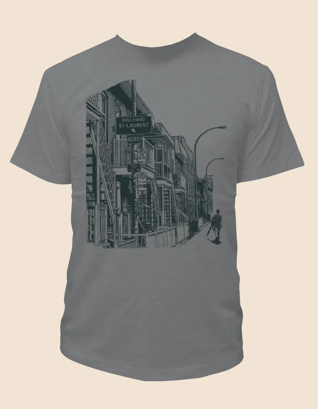 Boulevard Saint-Laurent T-Shirt Grey - Onze Montreal