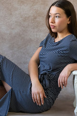 Robe midi extensible rayée Brianna