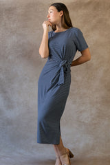 Robe midi extensible rayée Brianna