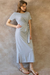 Robe midi extensible rayée Brianna