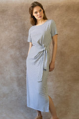 Robe midi extensible rayée Brianna