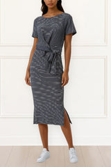 Robe midi extensible rayée Brianna