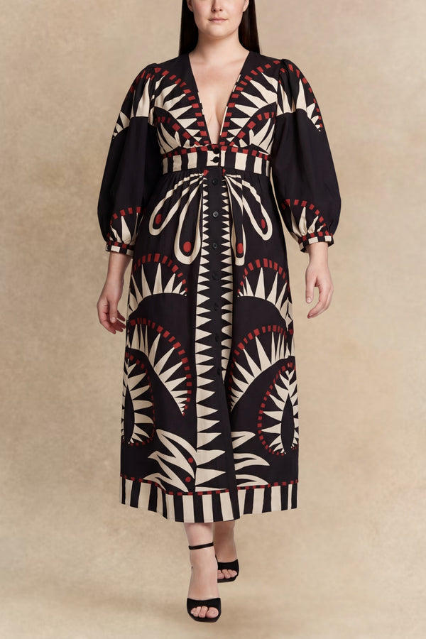 Brielle Full Size Geometric Dress Plus Size