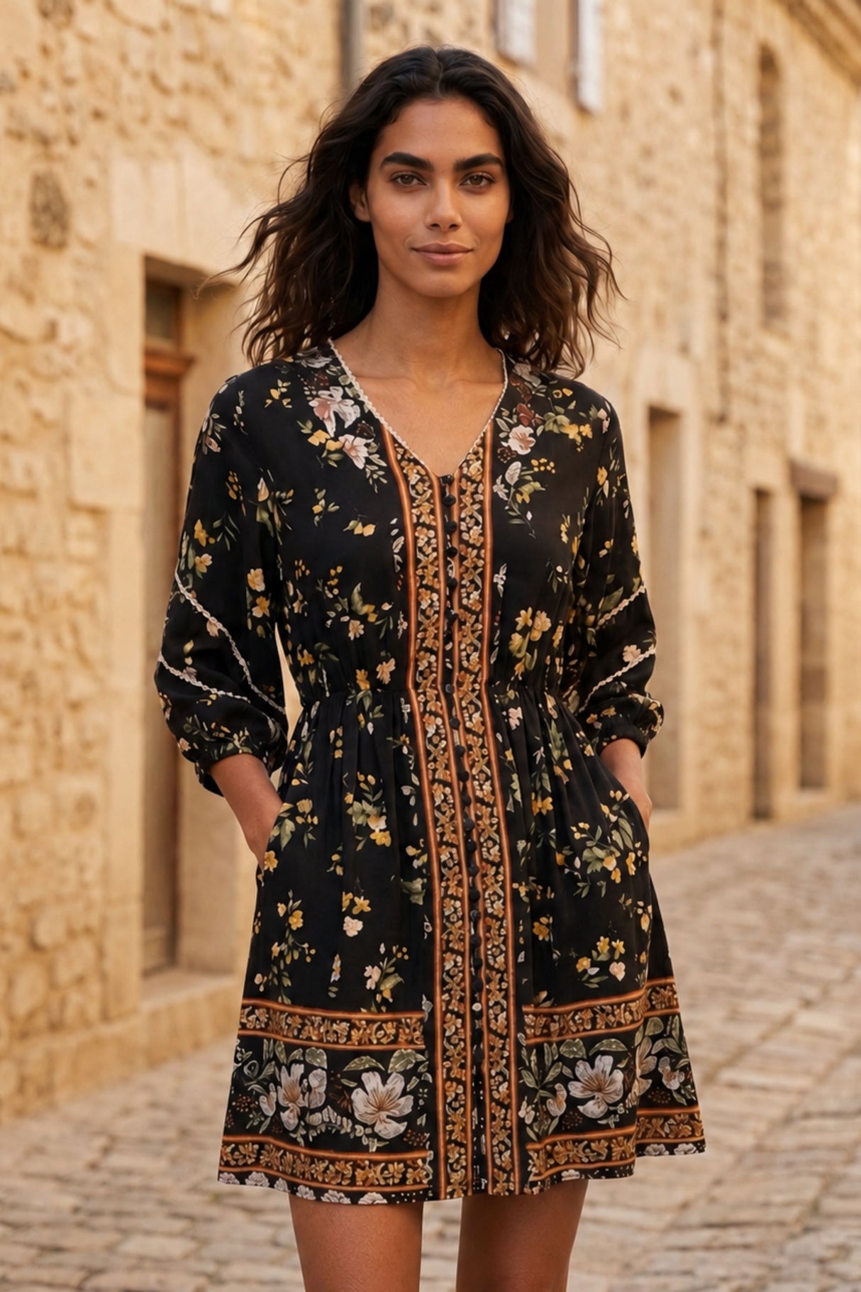 Robe bohème imprimée Brigitta