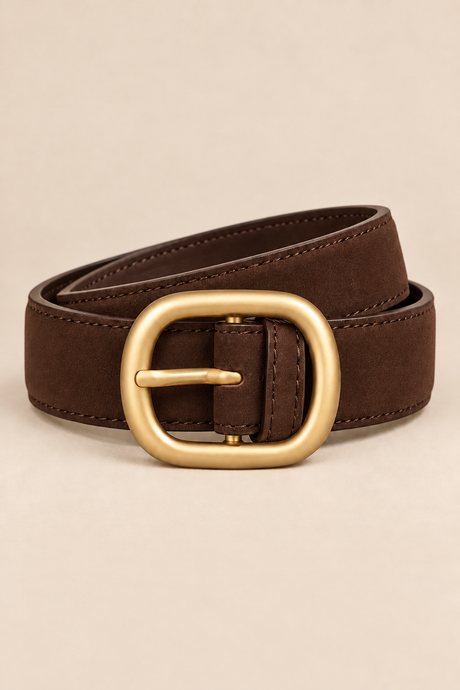 Ceinture Large Boucle Ovale Dorée