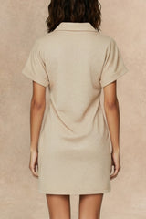 Aveline Button Front Short Sleeve Mini Dress