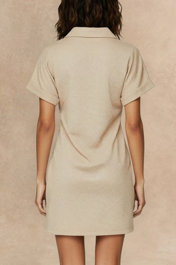 Aveline Button Front Short Sleeve Mini Dress