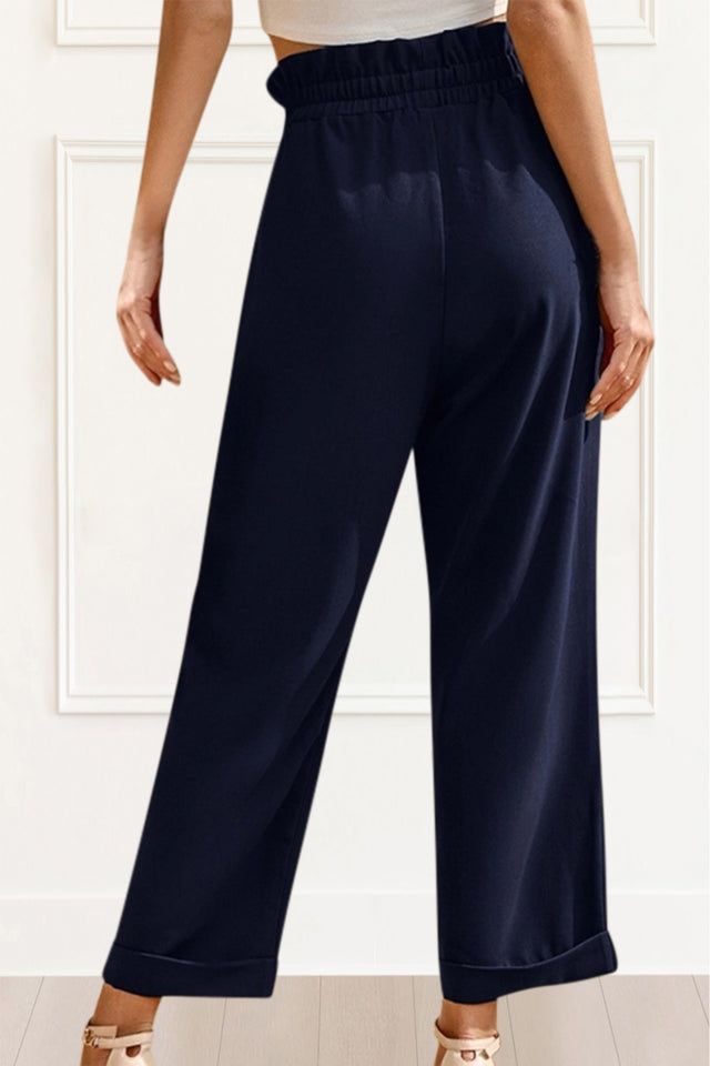 Celine Trousers Woven Solid Color
